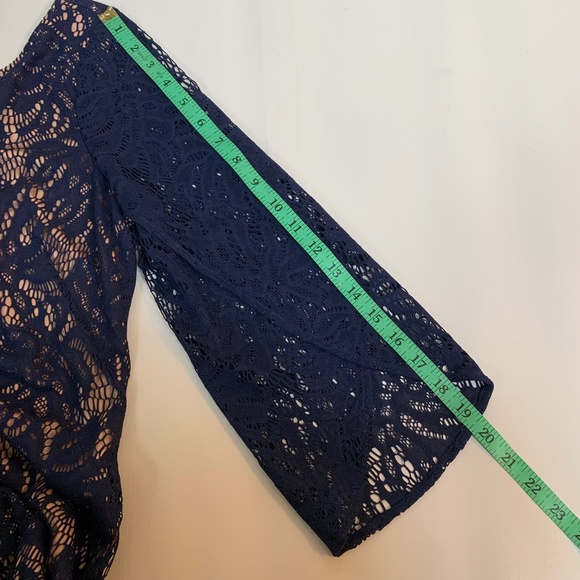 Lilly Pulitzer Womens M Navy Lace Cocktail Dress Elegant Classic Sophisticated - Picture 14 of 16